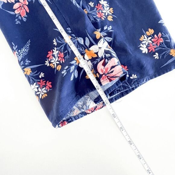 Pink Rose Womens Romper Jumpsuit Sleeveless Floral Print Navy Blue Large - Picture 8 of 8